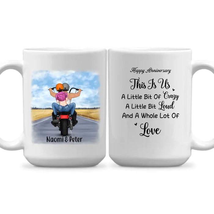 Personalized Mug, Anniversary Gift for Motorcycle Couples, Wedding Anniversary
