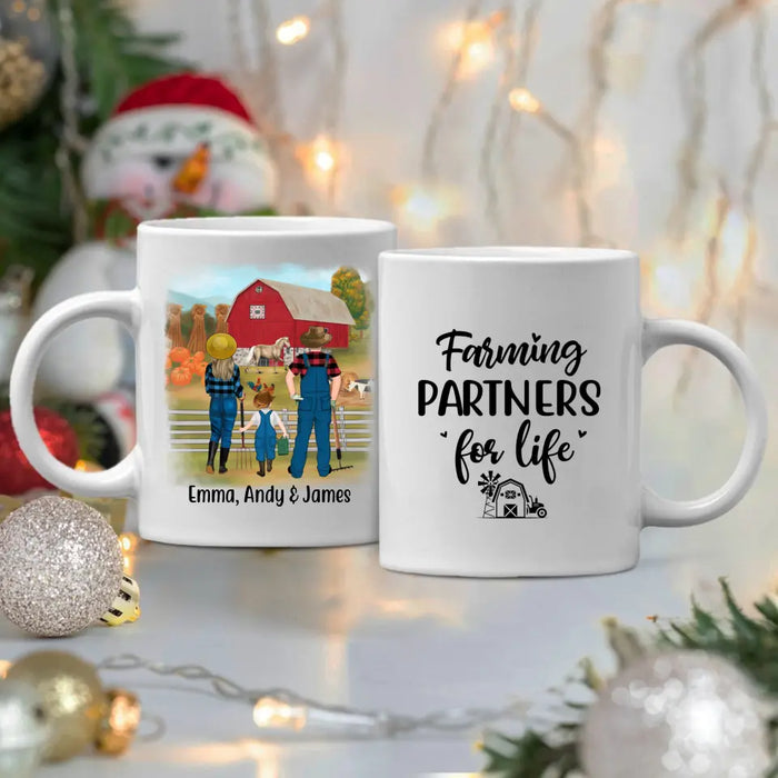 Personalized Mug, Farming Family Harvest In The Fall, Gift For Farmers