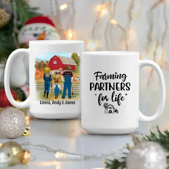 Personalized Mug, Farming Family Harvest In The Fall, Gift For Farmers