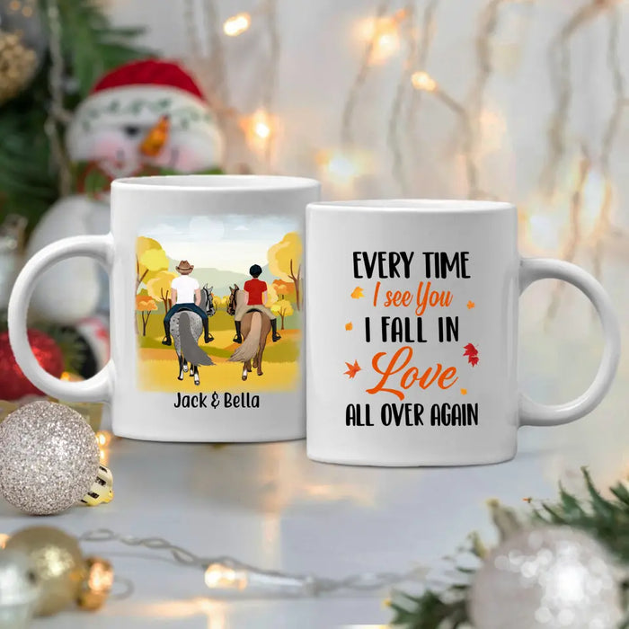 Personalized Mug, Fall Horseback Riding Partners, Gifts For Horse Riding Lovers