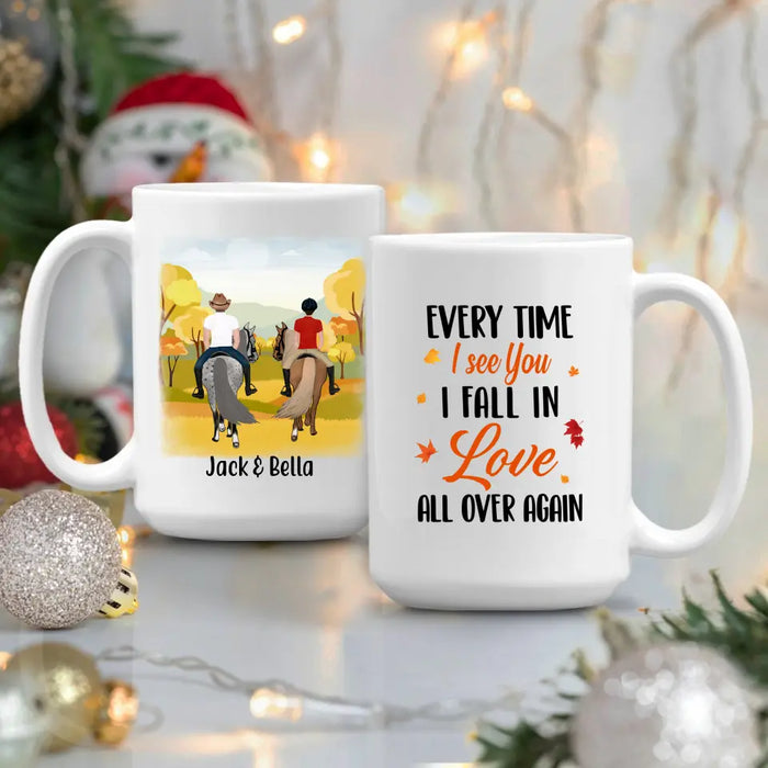 Personalized Mug, Fall Horseback Riding Partners, Gifts For Horse Riding Lovers