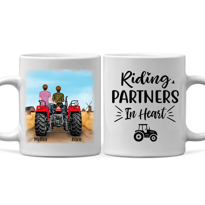 Personalized Mug, Tractor Driving Couple, Farming Partner For Life, Gift For Farmers, Gift For Farming Lovers