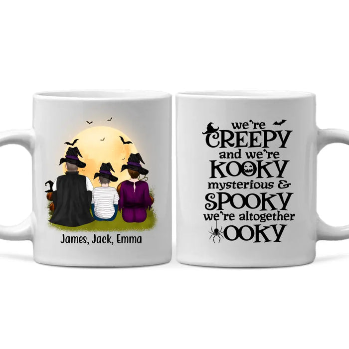 Personalized Mug, We're Creepy And We're Kooky We're Mysterious And Spooky - Family Gift, Gift For Halloween