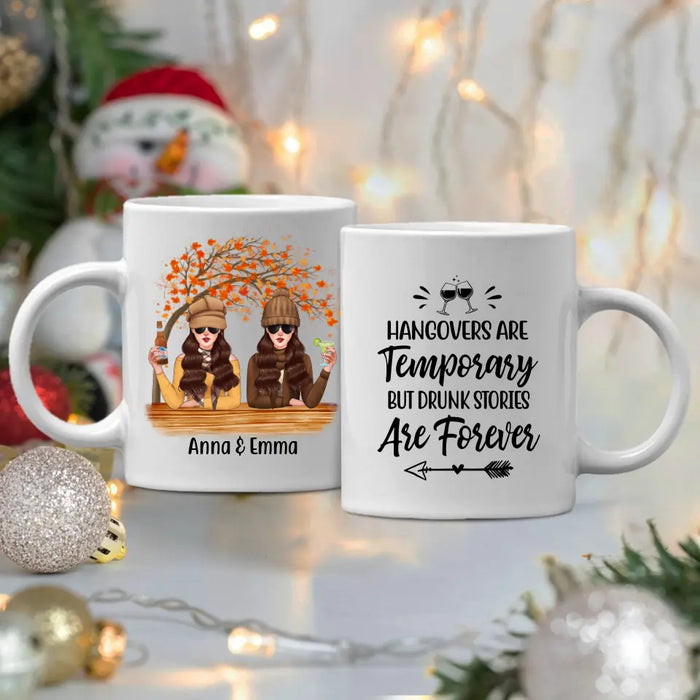 Personalized Mug, Drinking Besties, Best Friend Forever - Fall Season Gift, Gift for Sisters, Best Friends