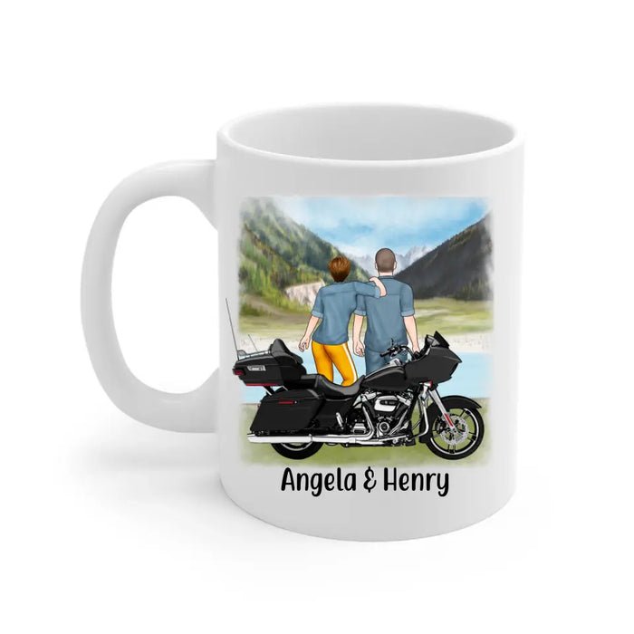 Personalized Mug, Riding Partners Standing, Gifts For Motorcycle Lovers