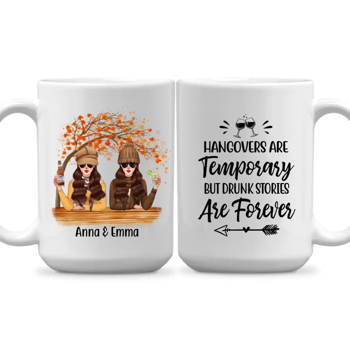 Personalized Mug, Drinking Besties, Best Friend Forever - Fall Season Gift, Gift for Sisters, Best Friends