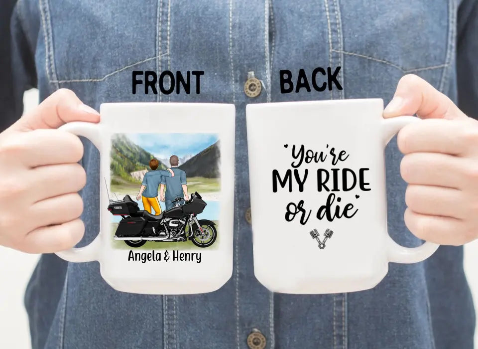 Personalized Mug, Riding Partners Standing, Gifts For Motorcycle Lovers