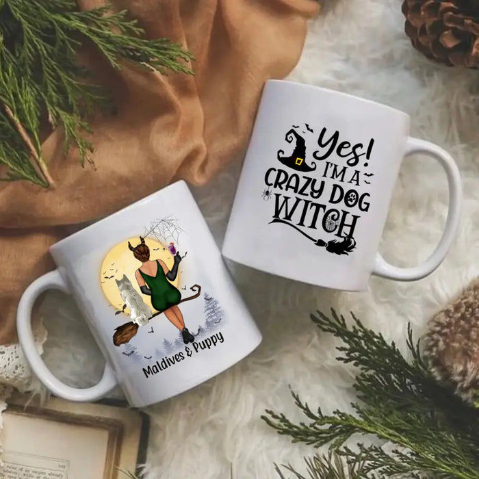 Personalized Mug, I'm A Crazy Dog Witch - Halloween Gift For Dog Lovers