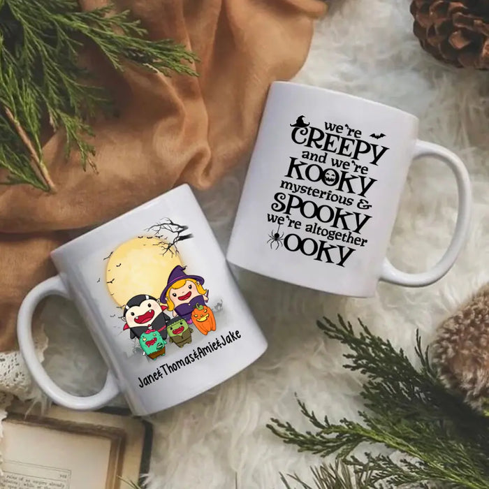 Personalized Mug, Spooky Family, Cute Halloween Icon, Gifts For Halloween Family