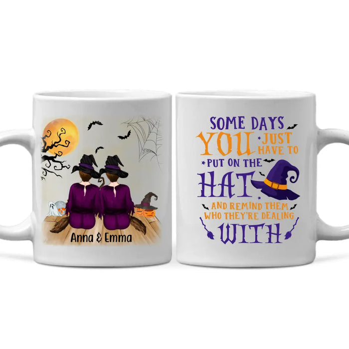 Personalized Mug, Come We Fly, Up To 5 Girls, Halloween Gift For Sisters, Best Friends