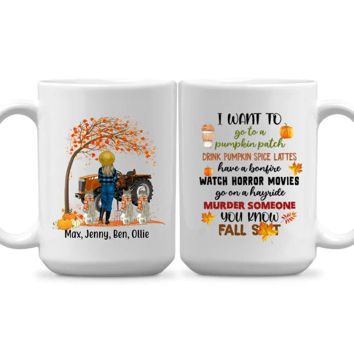 Personalized Mug, Just A Girl Who Loves Fall, I Want To Go To A Pumpkin Patch, Farm Girl With Pets, Gift For Dog Lovers, Cat Lovers