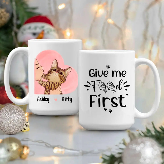 Personalized Mug, Cat No Kisses, Gift For Cat Lovers