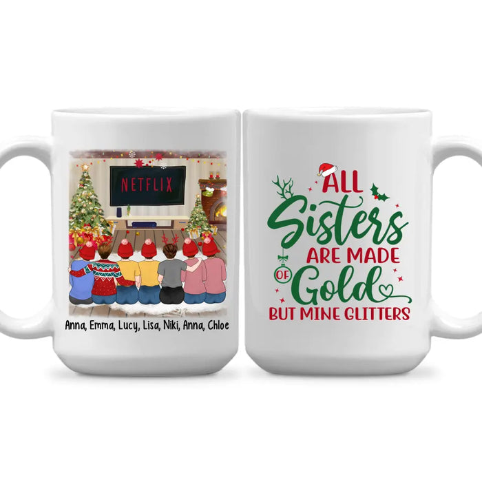 Personalized Mug, Up To 7 Girls, Christmas Besties - Gift For Sisters, Best Friends