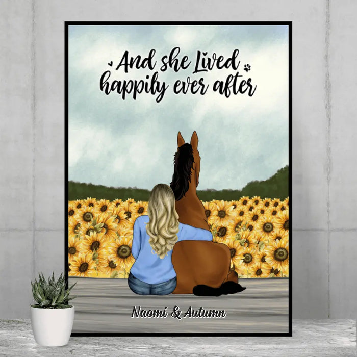 And She Lived Happily Ever After - Personalized Gifts Custom Poster for Horse Mom and Horse Lovers