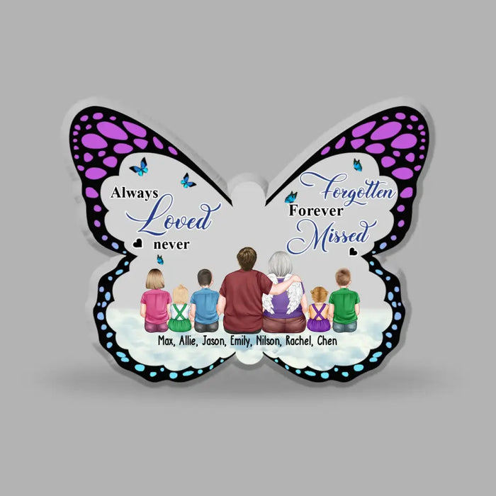Always Loved Never Forgotten Forever Never Missed - Personalized Gifts Custom Acrylic Plaque, Memorial Gift For Loss Of Grandparent