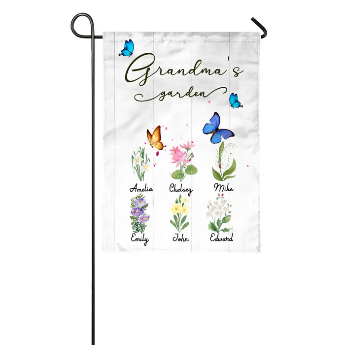 Grandma's Garden - Mother's Day Personalized Gifts Custom Flower Garden Flag for Grandma, Flower Lovers