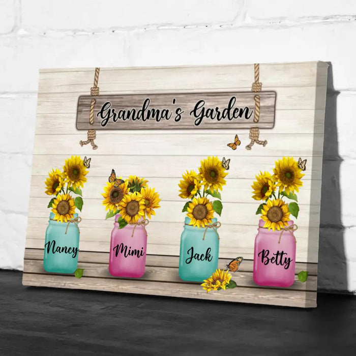 Grandma's Garden - Custom Canvas For Grandma, For Aunt, Gardener, Mother's Day