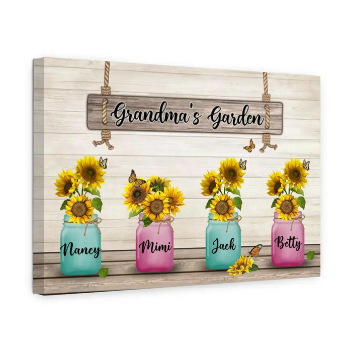 Grandma's Garden - Custom Canvas For Grandma, For Aunt, Gardener, Mother's Day