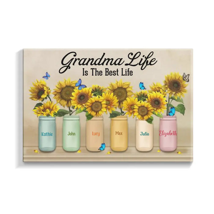 Grandma Life with Grandchildren - Personalized Canvas Gift for Mother, Grandmother