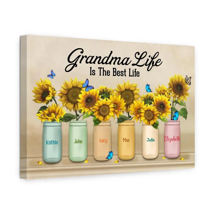 Grandma Life with Grandchildren - Personalized Canvas Gift for Mother, Grandmother