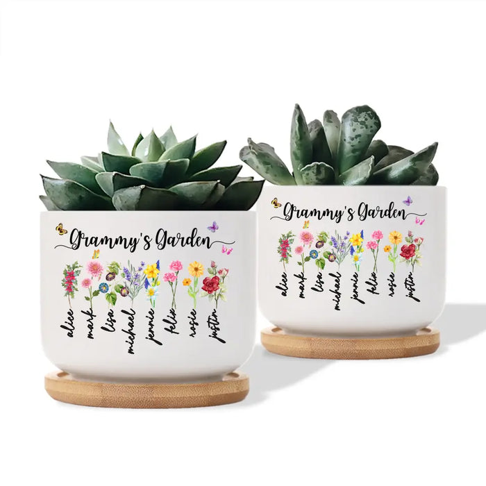 personalised succulent pots Custom Grammy's Garden Ceramic Pot