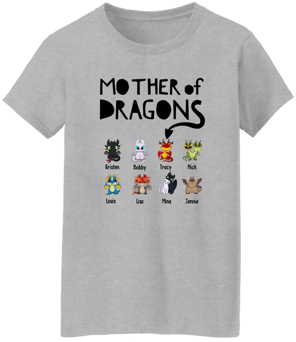 Mother Of Dragons - Personalized Baby Dragons Children's Names Shirt For Mother, Unique Gift for Mom