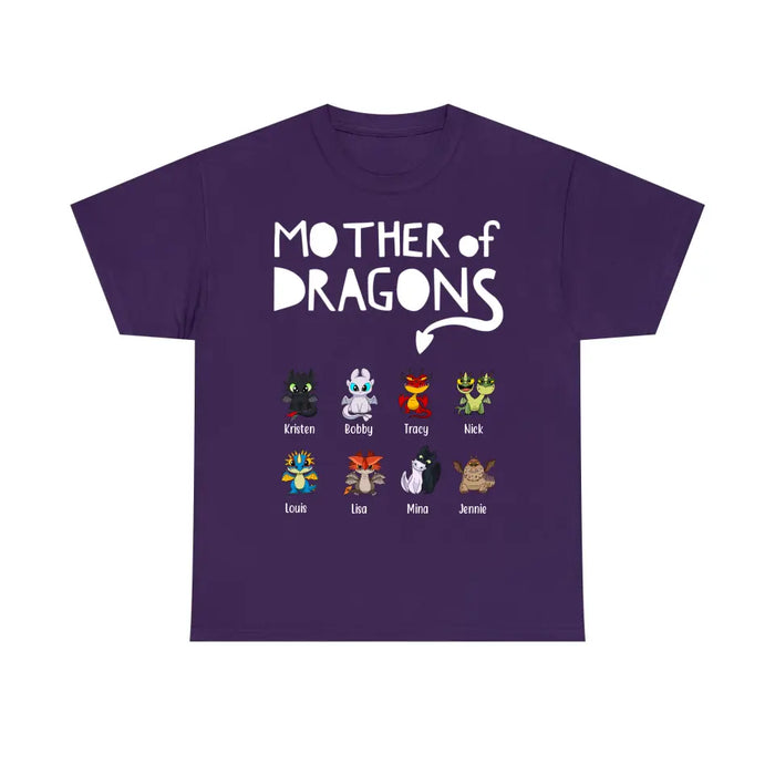 Mother Of Dragons with Children's Names - Personalized Gifts Custom Baby Dragons Shirt For Mom, Unique Gift for Mom