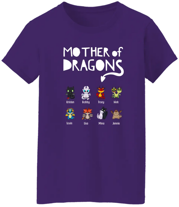 Mother Of Dragons with Children's Names - Personalized Gifts Custom Baby Dragons Shirt For Mom, Unique Gift for Mom