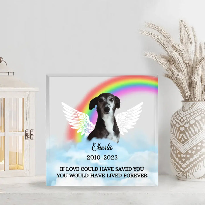 In Loving Memory - Personalized Photo Upload Gifts Custom Memorial Acrylic Plaque for Loss of Pet, Dog Cat Loss Sympathy Gifts