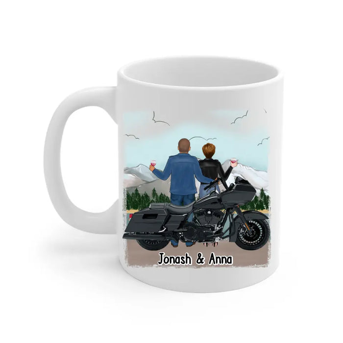 Motorcycle Solves Most of My Problems, Drinking Solves the Rest - Personalized Gifts Custom Motorcycle Mug for Couples, Motorcycle Lovers