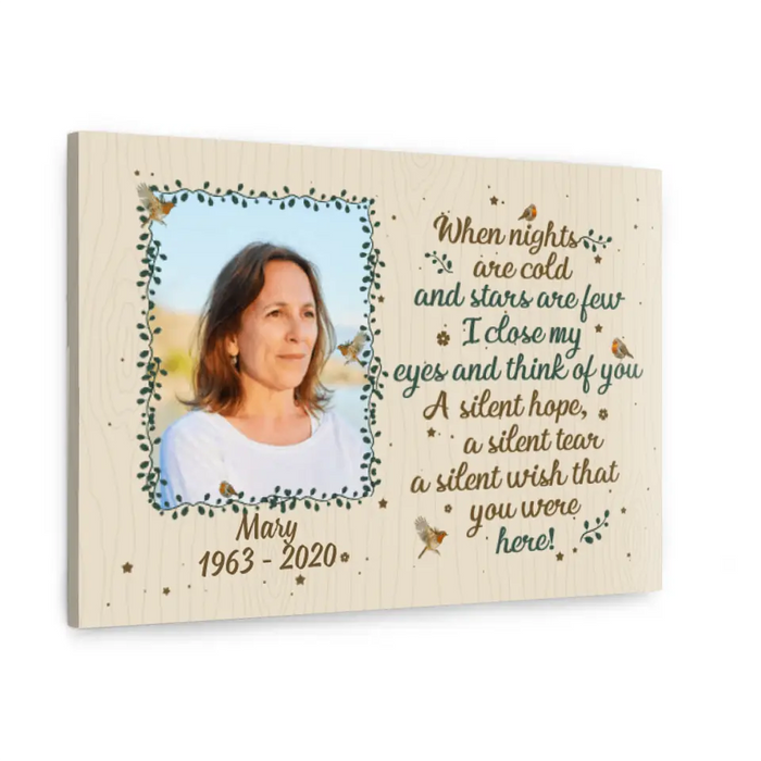 Personalized Canvas, When Nights Are Cold, Memorial Gift For Loss Of Family Members