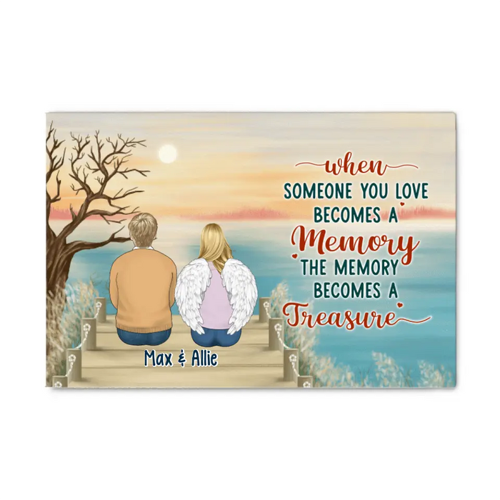 Personalized Canvas, Up To 6 People, The Memory Becomes A Treasure, Memorial Gift For Loss Of Family And Friends