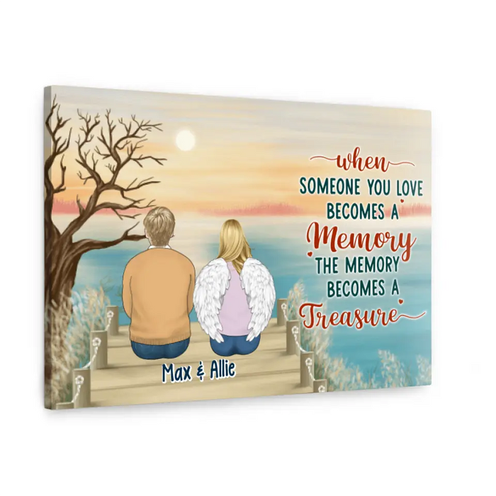 Personalized Canvas, Up To 6 People, The Memory Becomes A Treasure, Memorial Gift For Loss Of Family And Friends