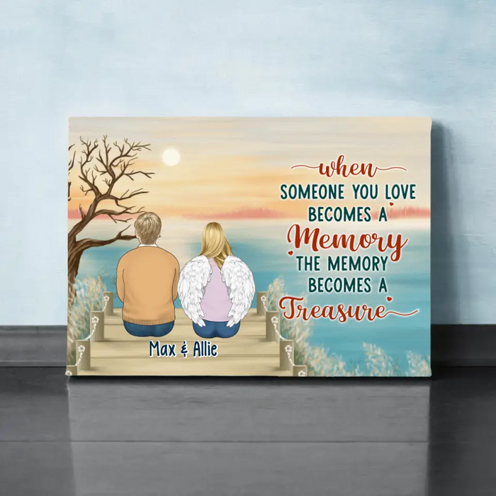 Personalized Canvas, Up To 6 People, The Memory Becomes A Treasure, Memorial Gift For Loss Of Family And Friends