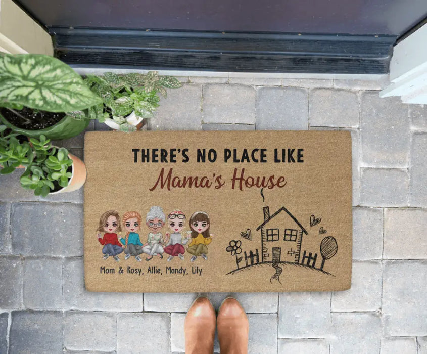 There's No Place Like Mama's House - Personalized Gifts Custom Doormat for Grandma, Mom, Mother's Day Gift