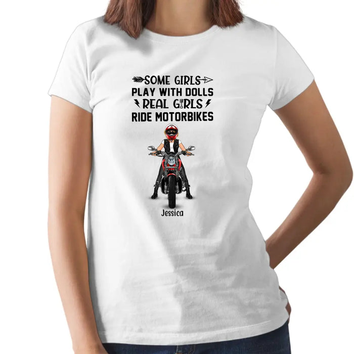 Personalized T-shirt, Biker Girl, Real Girls Ride Motorbike Personalized T-shirt, Biker Girl, Real Girls Ride Motorbike