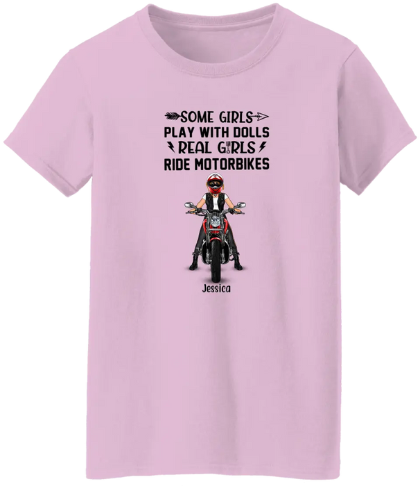 Personalized T-shirt, Biker Girl, Real Girls Ride Motorbike, Gift for Motorcycle Lovers