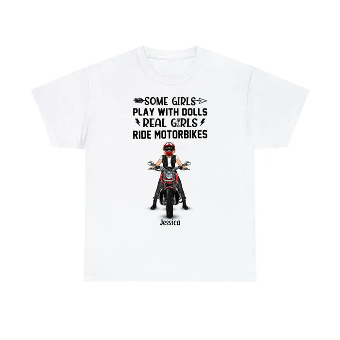 Personalized T-shirt, Biker Girl, Real Girls Ride Motorbike, Gift for Motorcycle Lovers