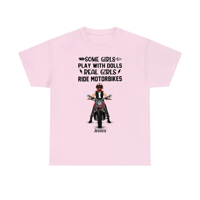 Personalized T-shirt, Biker Girl, Real Girls Ride Motorbike, Gift for Motorcycle Lovers