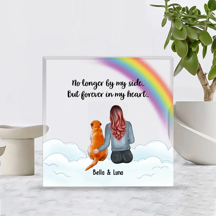 No Longer By My Side But Forever In My Heart - Personalized Gifts Custom Shape Acrylic Plaque, Gift For Dog Mom, Dog Lovers