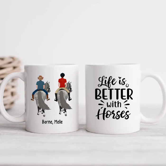 Life Is Better With Horses - Personalized Gifts Custom Horse Mug for Mom, Horse Lovers
