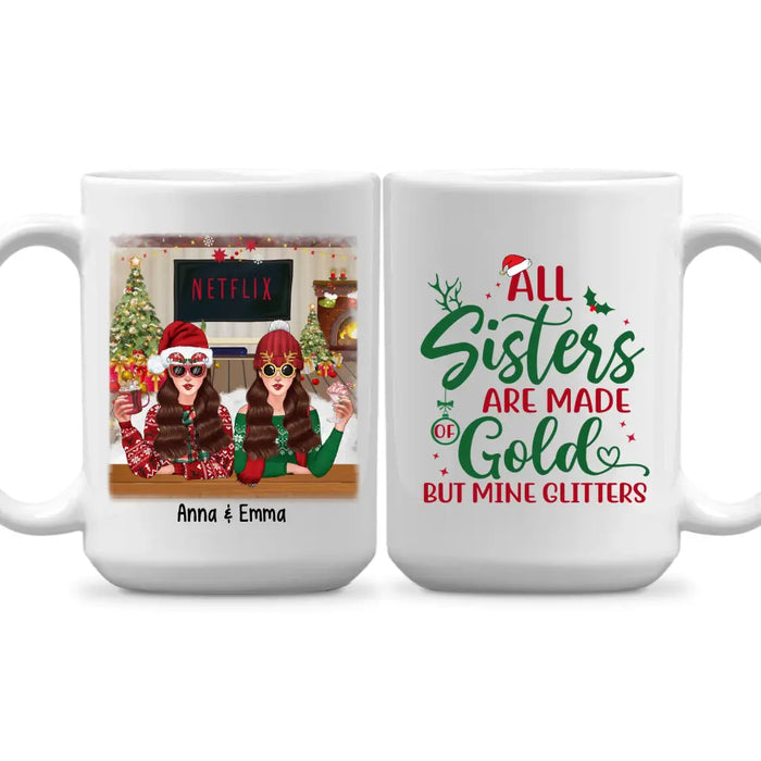 Personalized Mug, Up To 4 Girls, Christmas Besties, Christmas Gift For Sisters, Best Friends