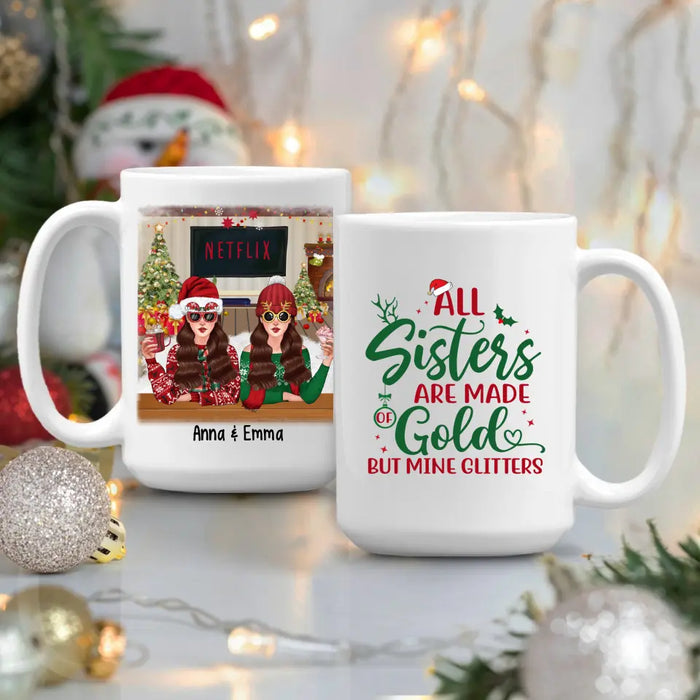 Personalized Mug, Up To 4 Girls, Christmas Besties, Christmas Gift For Sisters, Best Friends