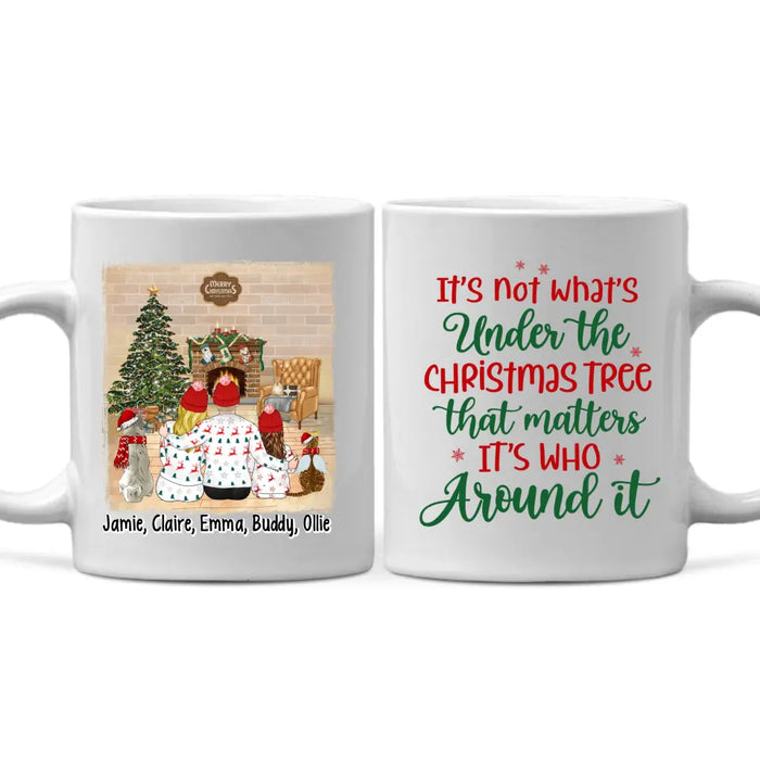 Personalized Mug, It's Not What's Under The Christmas Tree That Matters, Christmas Family With Pets, Christmas Gift For Family And Friends