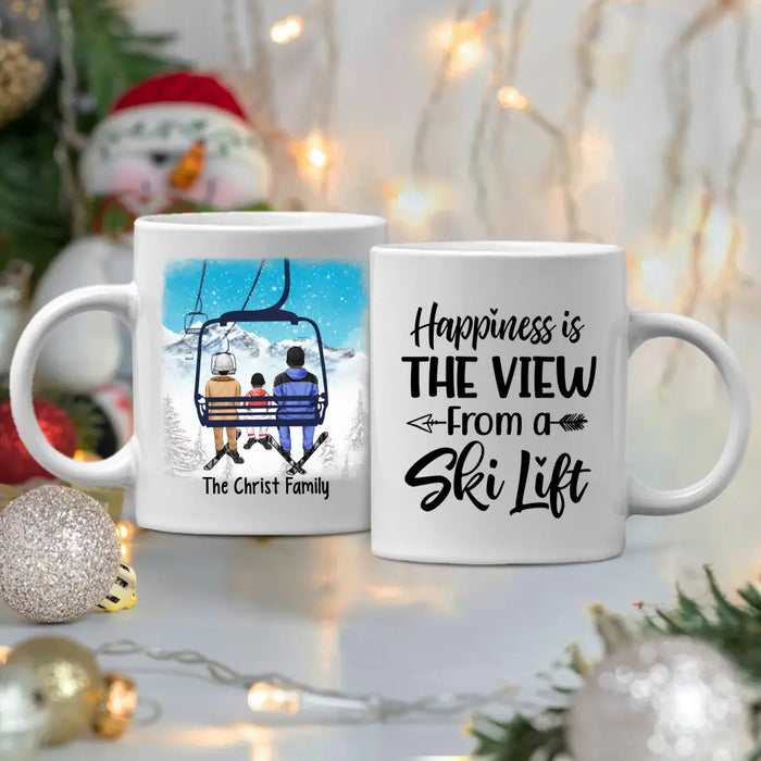 Personalized Mug, Ski Lift Family, Gift For Winter And Ski Lift Lovers