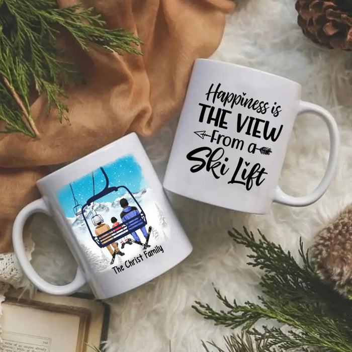 Personalized Mug, Ski Lift Family, Gift For Winter And Ski Lift Lovers