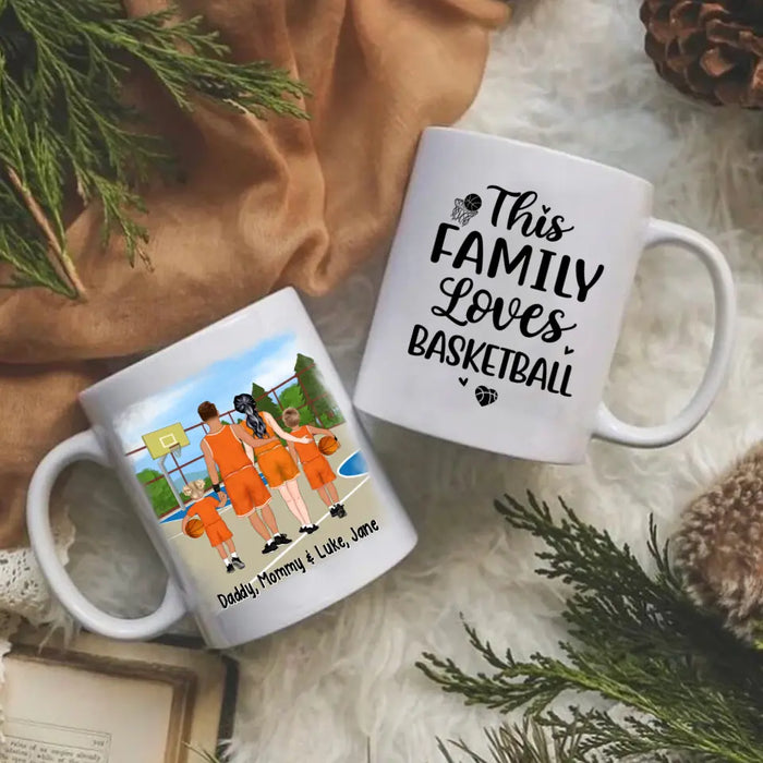 Personalized Mug, Gift For Family And Friends, Basketball Lovers, Basketball Family, This Family Loves Basketball