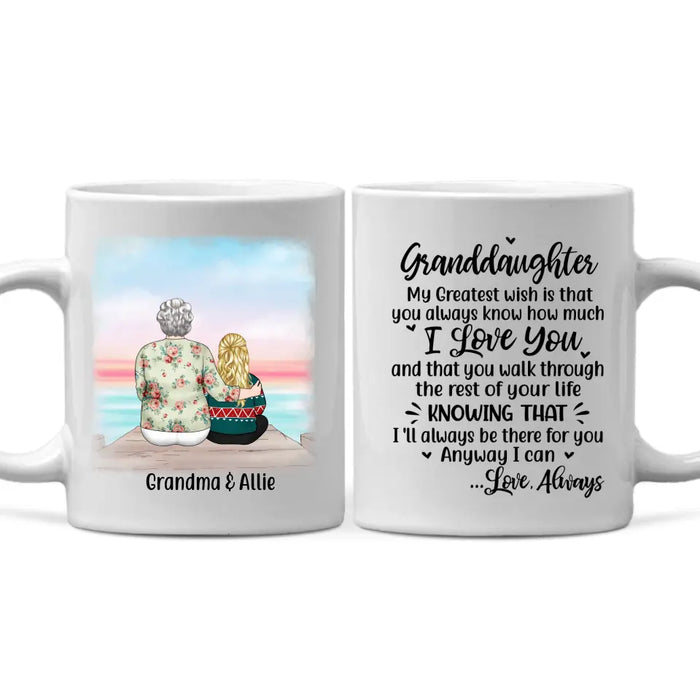 To My Granddaughter From Grandma - Personalized Gifts Custom Mug For Grandma For Granddaughter