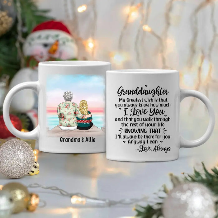 To My Granddaughter From Grandma - Personalized Gifts Custom Mug For Grandma For Granddaughter