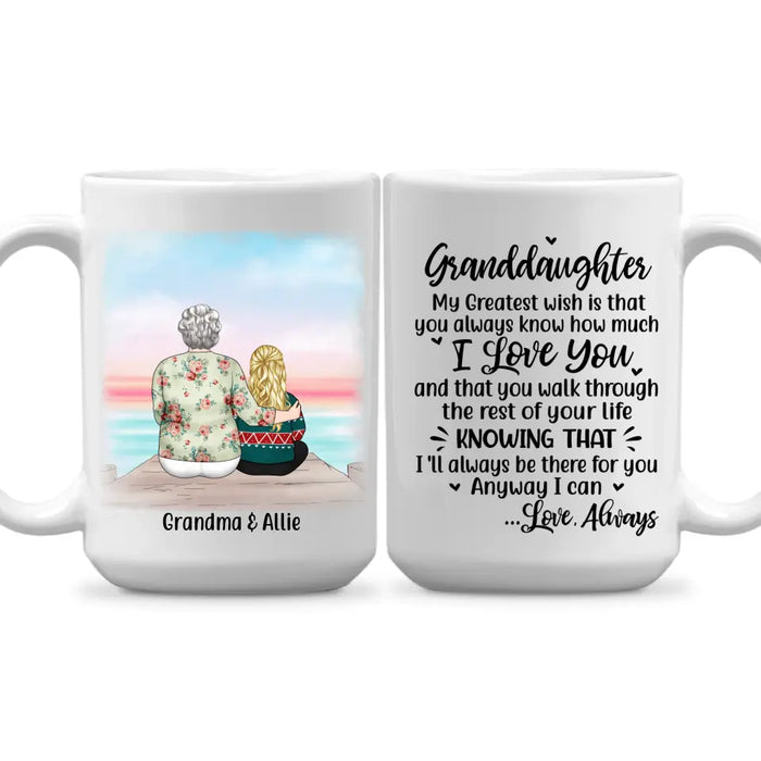 To My Granddaughter From Grandma - Personalized Gifts Custom Mug For Grandma For Granddaughter